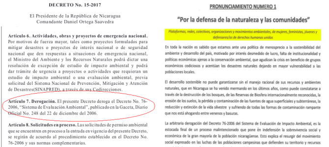 1er pronunciamiento: Por la defensa de las comunidades y la naturaleza 1er pronunciamiento: Por la defensa de las comunidades y la naturaleza