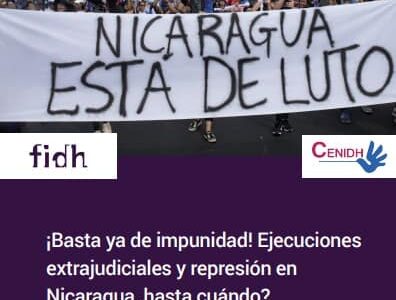 Federación Internacional por los Derechos Humanos (FIDH) y el Centro Nicaragüense de Derechos Humanos (CENIDH) presentan Informe. Federación Internacional por los Derechos Humanos (FIDH) y el Centro Nicaragüense de Derechos Humanos (CENIDH) presentan Informe.